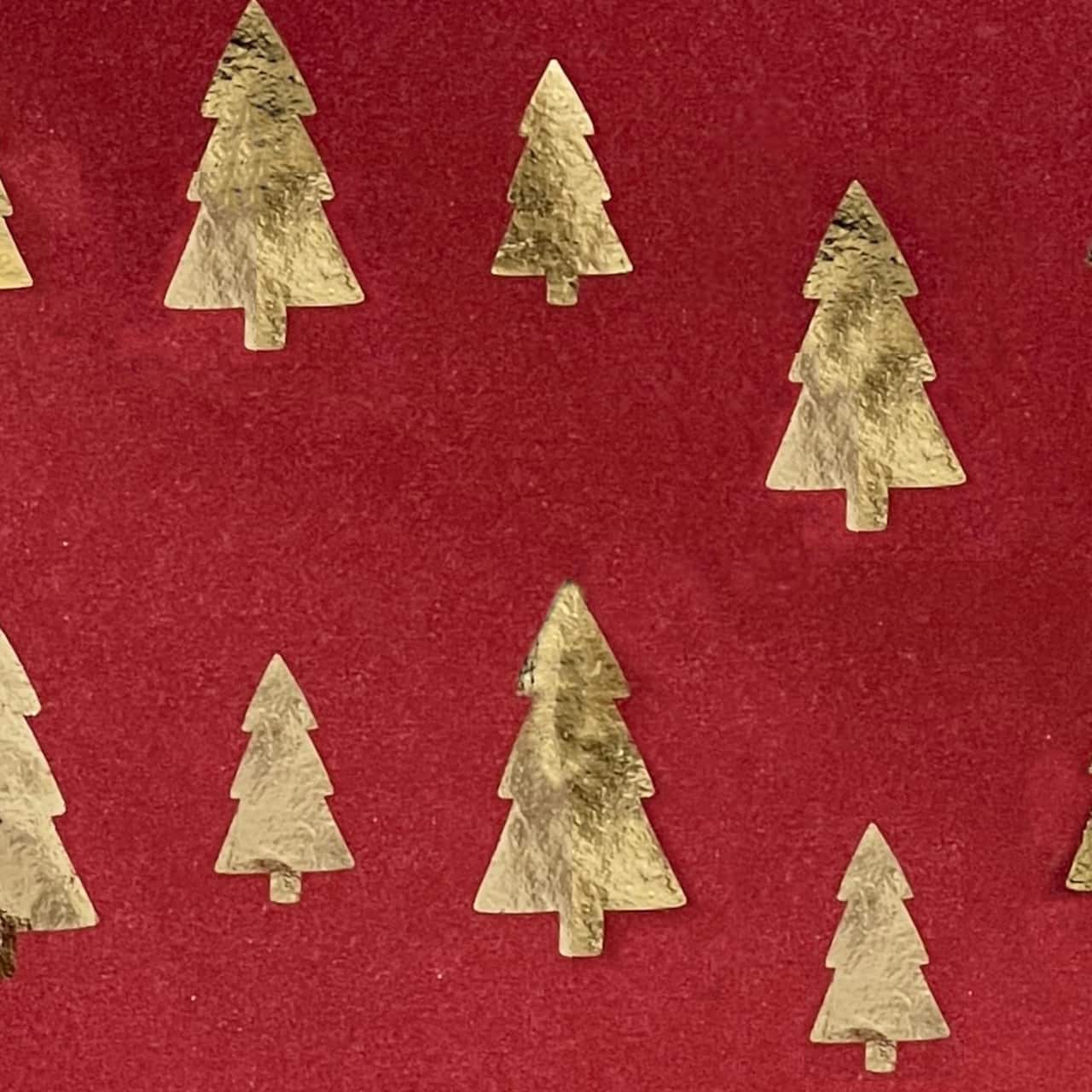 Burgundy & Gold Foil Trees Premium Gift Wrap by Celebrate It™